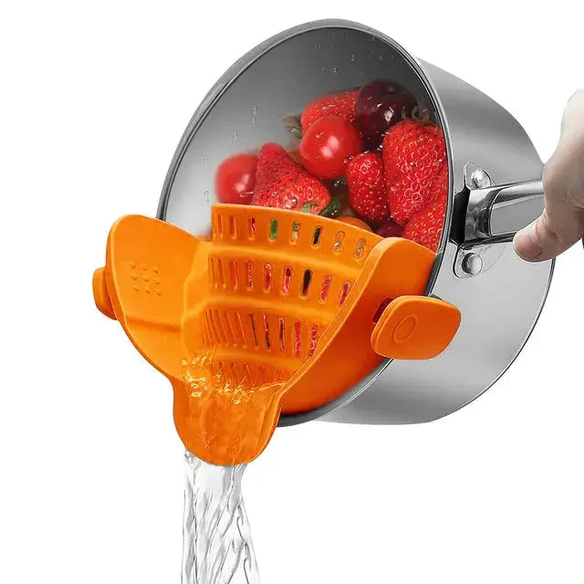 Multi-Functional Silicone Clip-On Strainer Anti Spier