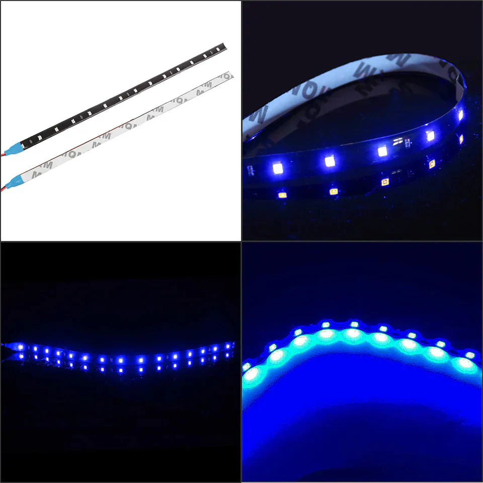 Lot Waterproof 12''/15 DC 12V Motor LED Strip Underbody Light For Car Motorcycle Anti Spier