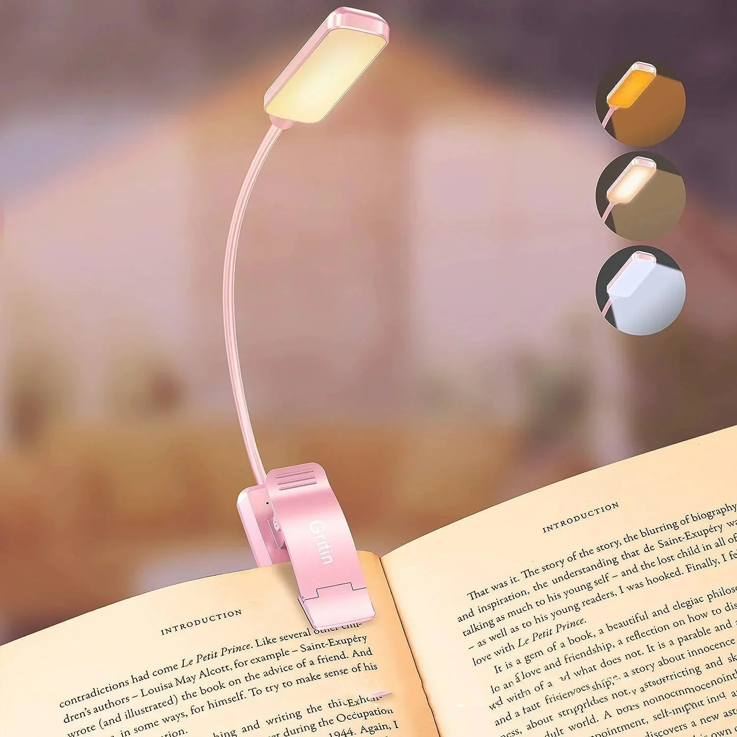 Minimalist LED Rechargeable Book Light Anti Spier