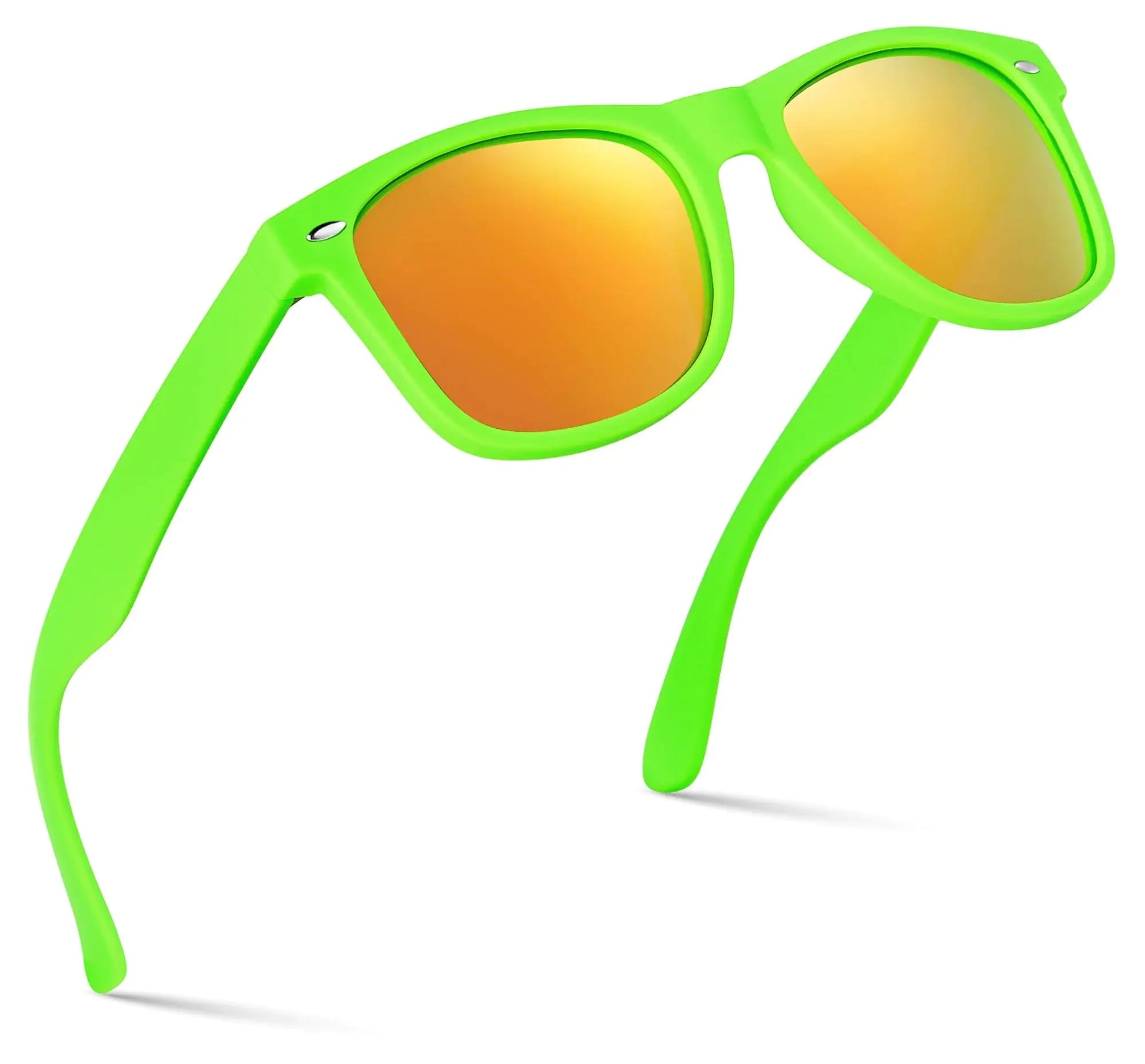 Retro Rewind Polarized Sunglasses for Men and Women - UV Protection Classic Sun Glasses Matte Lime Green | Revo Orange Anti Spier