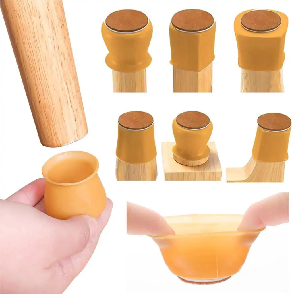16pcs Silicone Furniture Leg Protectors: Floor Protection & Anti-slip Pads Anti Spier