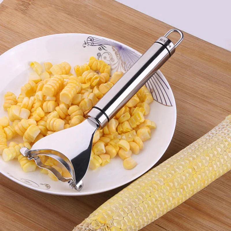 2x Corn Cob Peeler Stainless Steel Thresher Stripper Remover Kitchen Cutter Tool Anti Spier