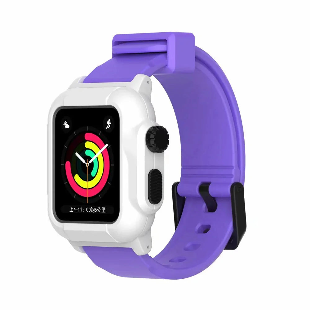 Waterproof Box Case Strap For Apple Watch Anti Spier