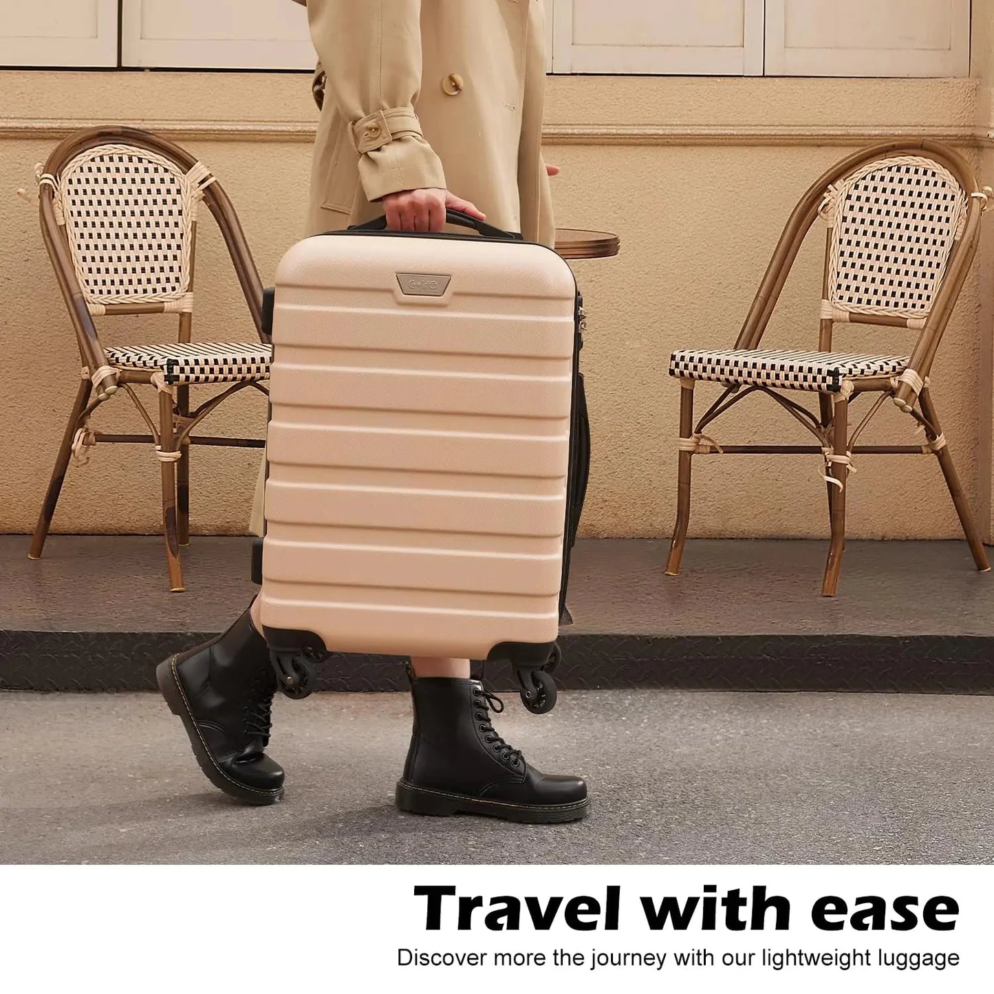 Coolife Luggage 3 Piece Set Suitcase Spinner Hardshell Lightweight TSA Lock (black, 3 piece set(20in24in28in)) black 20in24in28in Anti Spier