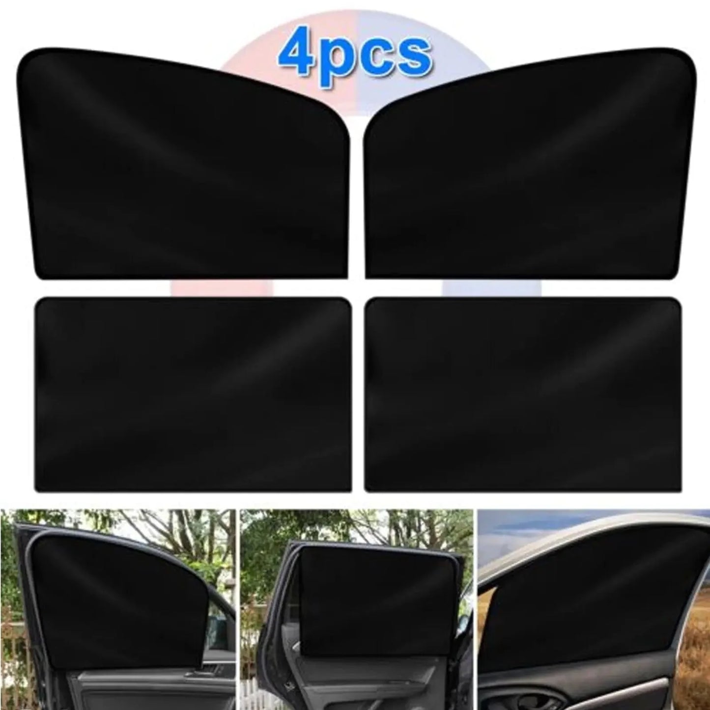 4X Magnetic Car Side Front Rear Window Sun Shade Cover Mesh Shield UV Protection Anti Spier
