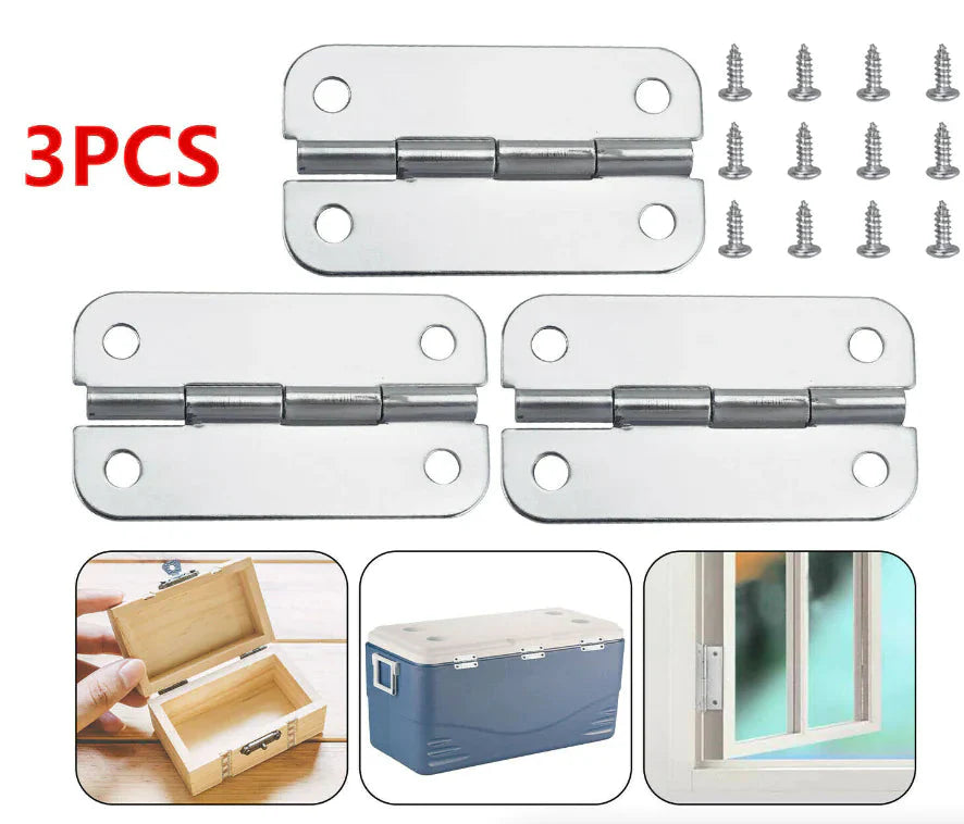 3PCS Stainless Steel Cooler Hinges & Screws Replacements For Igloo Cooler Parts Anti Spier