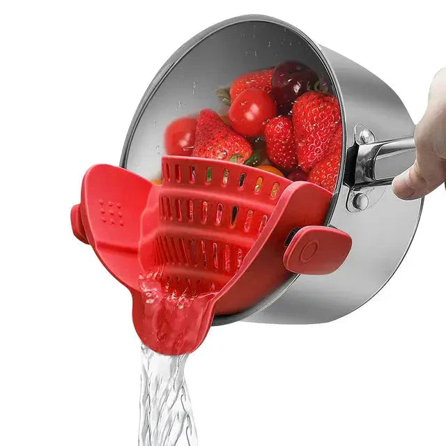Multi-Functional Silicone Clip-On Strainer Anti Spier