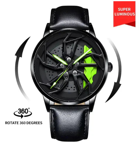 Men 3D Real Wheel Watches Anti Spier