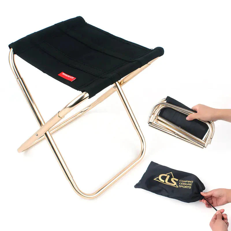 Outdoor Folding Chair - 7075 Aluminum Fishing Stool Anti Spier