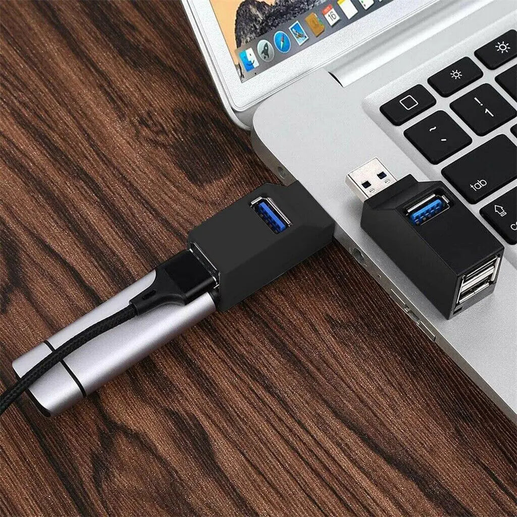 2 Pcs 3 Port USB 3.0 Hub Portable High Speed Splitter Box For PC Notebook Laptop Anti Spier