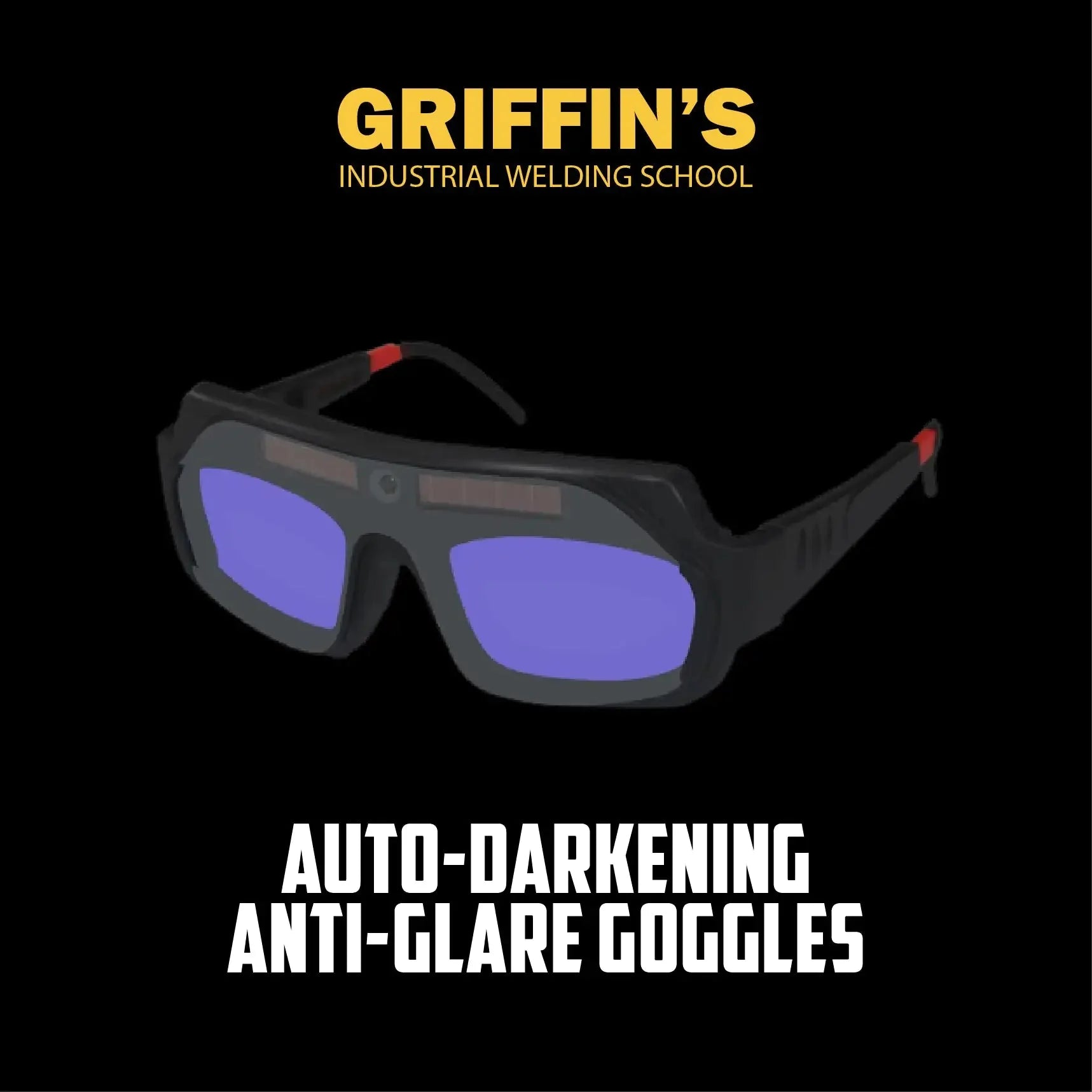 Griffin's Welding School™ Auto-Darkening Anti-Glare Goggles Anti Spier