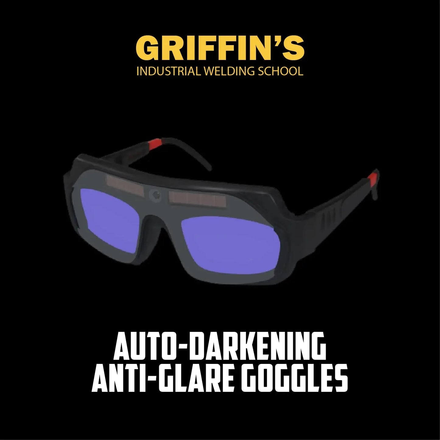 Griffin's Welding School™ Auto-Darkening Anti-Glare Goggles Anti Spier