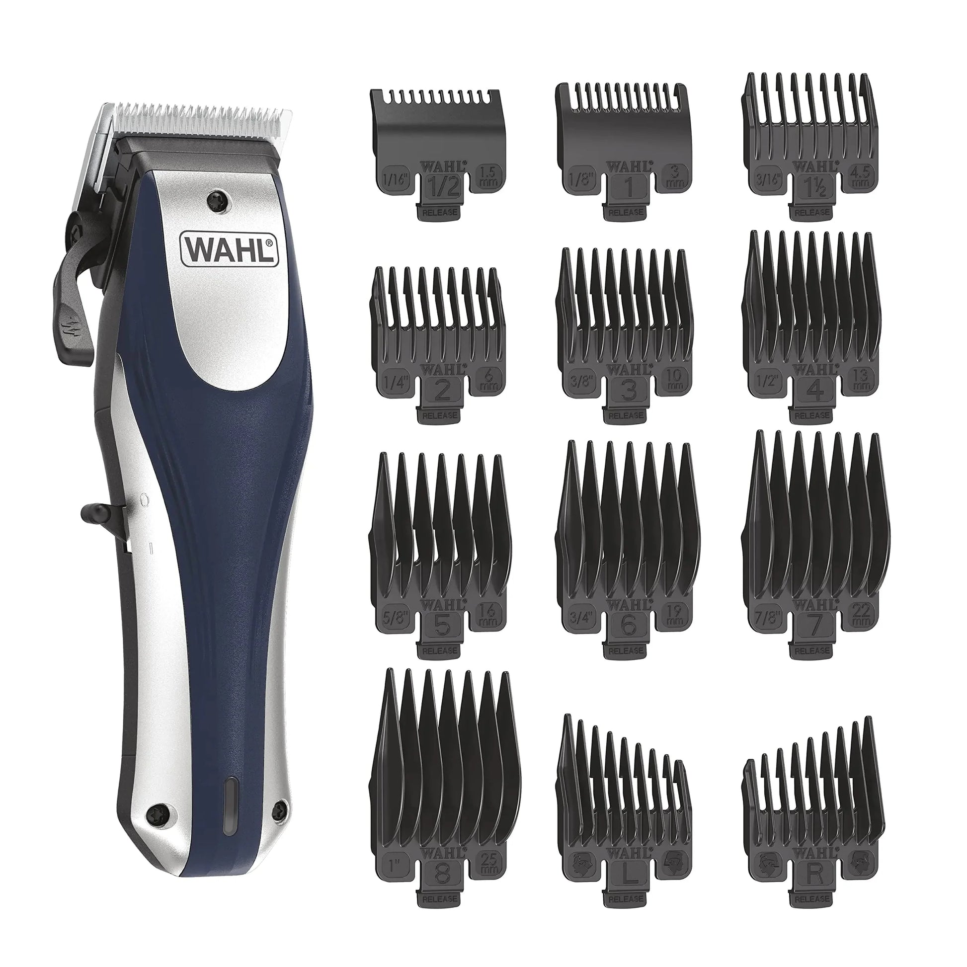 Wahl Lithium Ion Pro Rechargeable Cordless Hair Clippers for Men, Woman, & Children with Smart Charge Technology for Convenient at Home Haircutting - Model 79470 Sliver 22 Piece Set Anti Spier