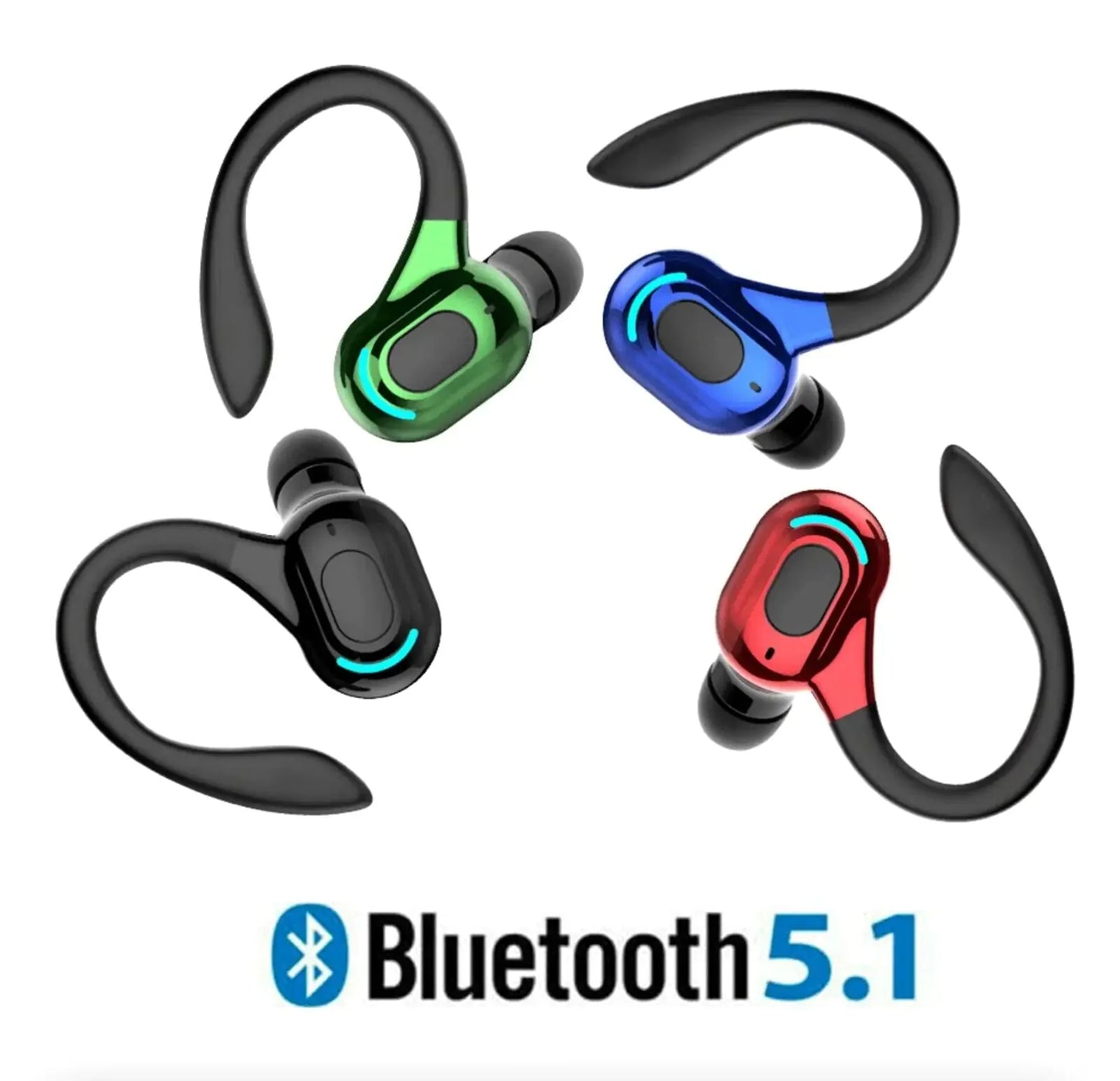 New Bluetooth 5.1 Headset Wireless Earbuds Earphones Stereo Headphones Ear Hook Anti Spier