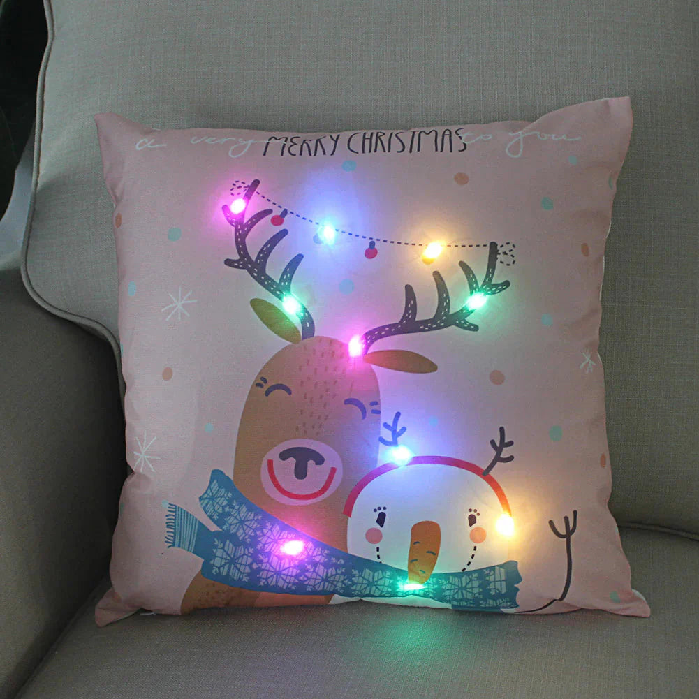 Super Soft Plush Christmas LED Lantern Pillowcase Anti Spier