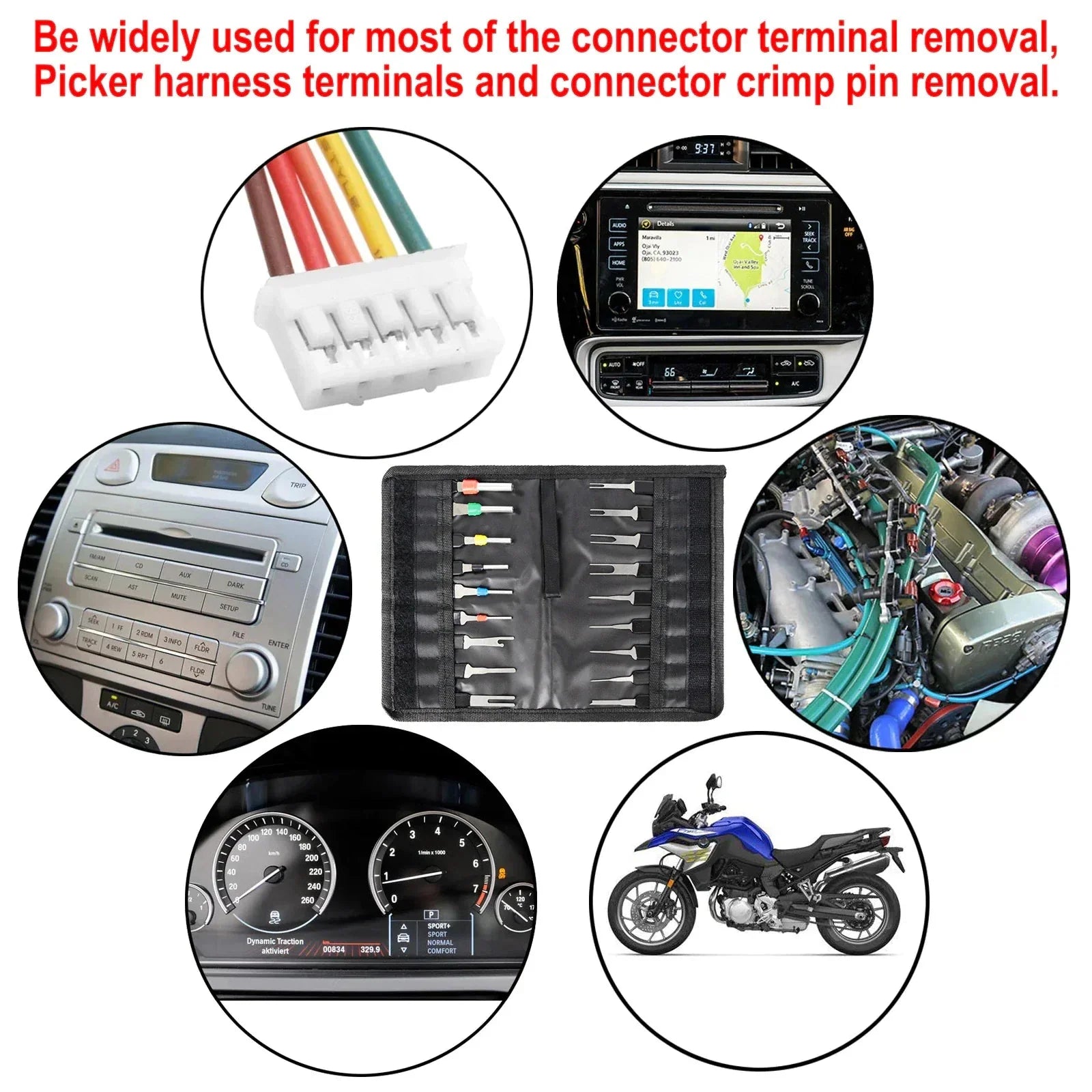 18Pcs Heavy Duty Thick Car Terminal Removal Kit Wire Connector Pin Release Tool Anti Spier