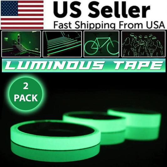 2PC Luminous Tape Self Adhesive Glow In The Dark Wall Sticker Fluorescent Light Anti Spier