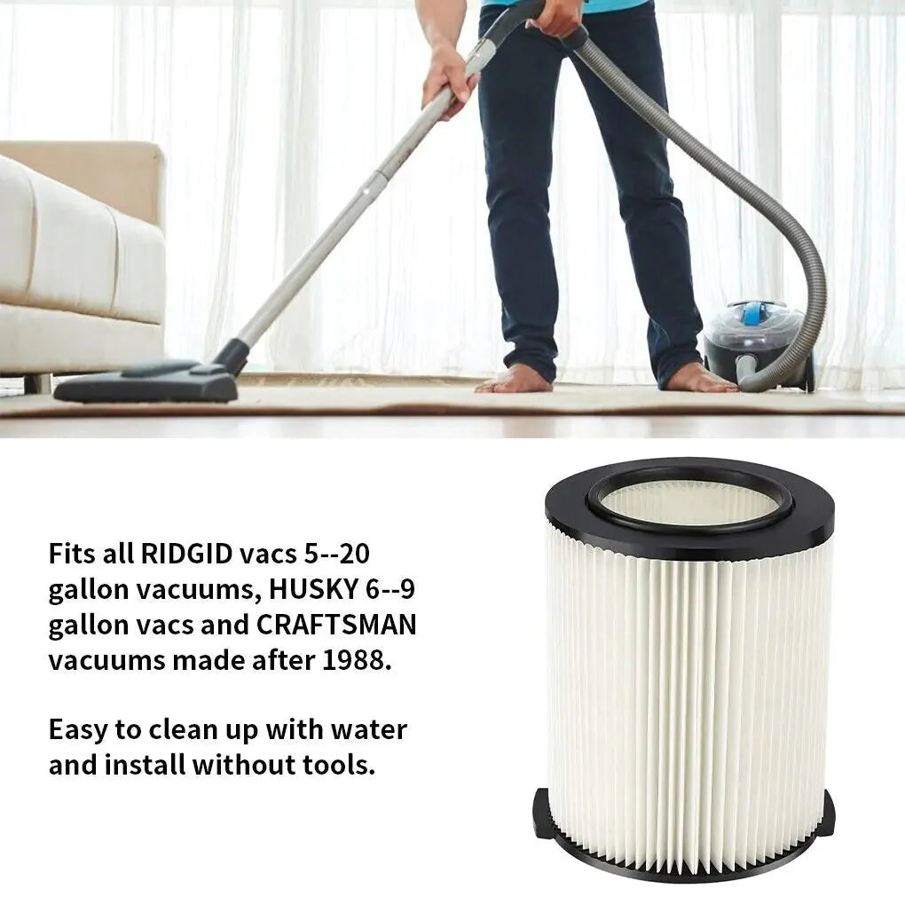 VF4000 Replacement RIDGID Wet/Dry Washable Vacuum Garage Shop Vac Pleated Filter Anti Spier