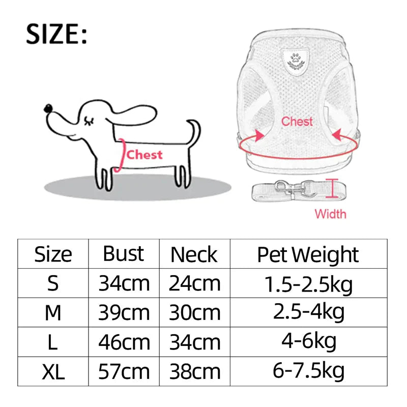 Cat Dog Pet Harness Adjustable Control Vest Dogs Reflective S M L XL Leash Anti Spier