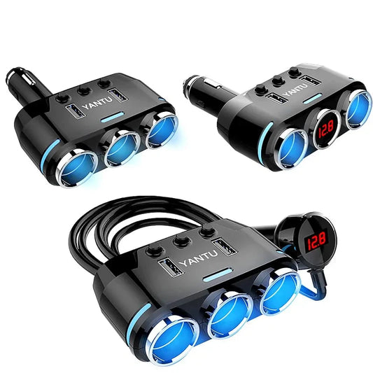 12V-24V Car splitter Cigarette Lighter Socket Plug Dual USB Charger Adapter Anti Spier