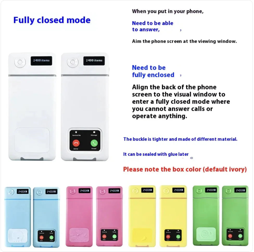 Enhanced Mobile Phone Lock Box with Timer – Self-Discipline Tool for Focus and Internet Control Anti Spier