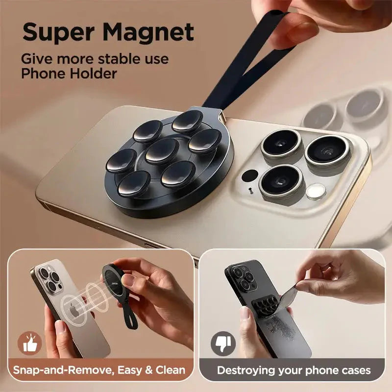 Joyroom Magnetic Suction Cup Phone Mount Hand-Free Mirror Shower Silicone Suction Phone Case Grip Stand Holder For iPhone 15 Pro Anti Spier