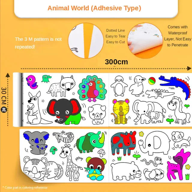 Coloring Paper Roll Graffiti Scroll Puzzle Toy Anti Spier