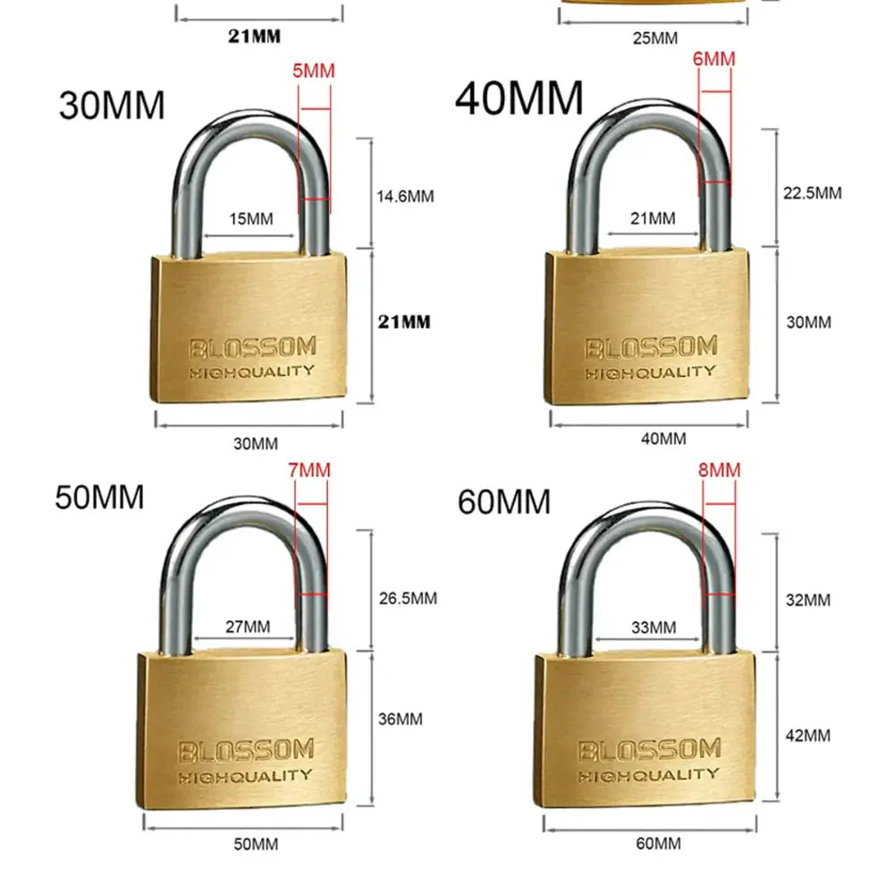 Brass Keyed Safety Padlock Anti Spier
