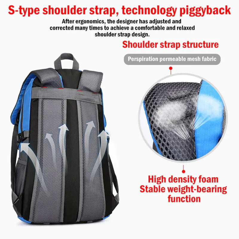 40L Men Women Travel Backpack Rucksack Camping Laptop Hiking School Book Bag USA Anti Spier