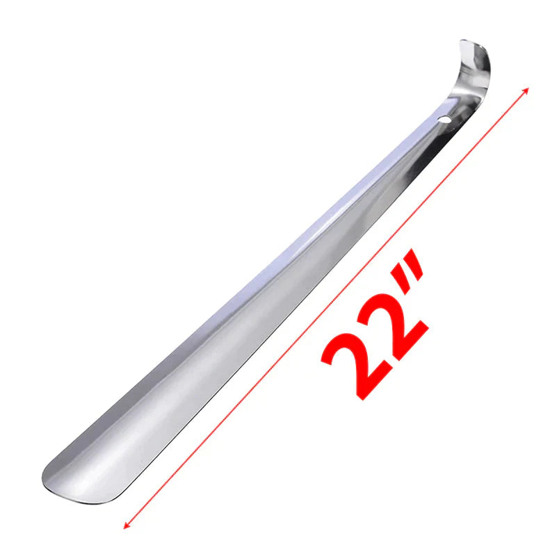 22in Extra Long Handle Shoe Horn Stainless Steel Metal Shoes Remover Shoehorn US Anti Spier