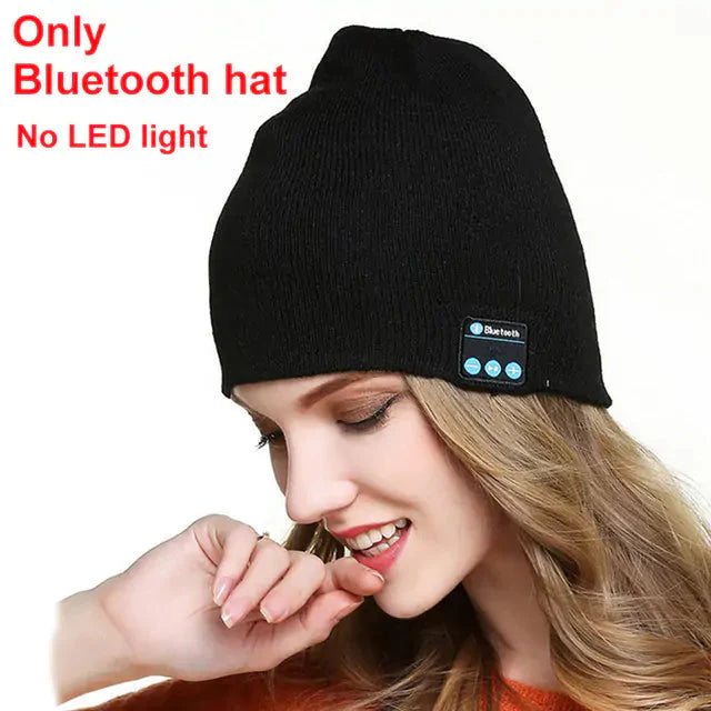 LED Hat With Stereo Headset Anti Spier