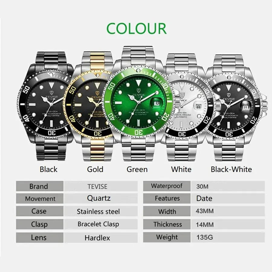 Luxury Men's Casual Quartz Watch Anti Spier