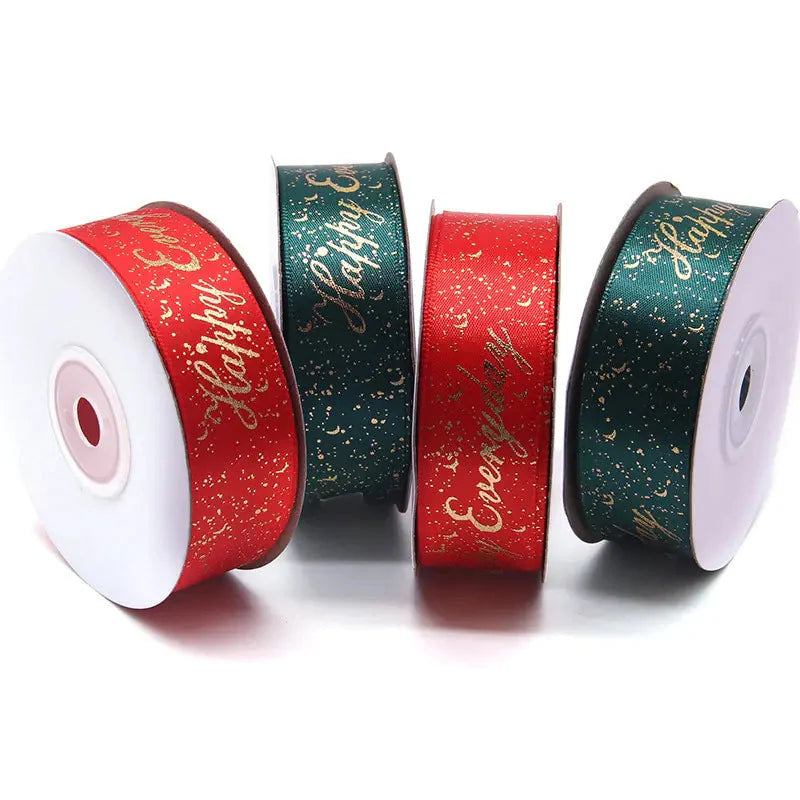 Ribbon Printed Christmas Design Decoration Gift Packing Anti Spier