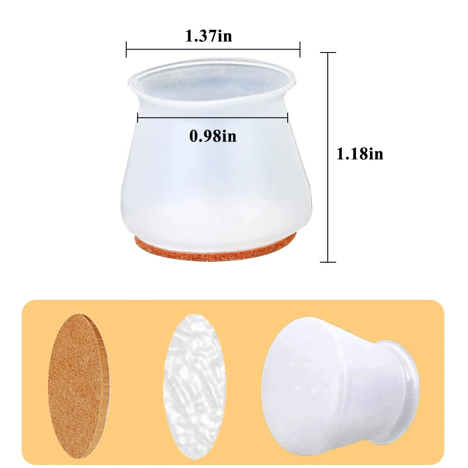 16pcs Silicone Furniture Leg Protectors: Floor Protection & Anti-slip Pads Anti Spier