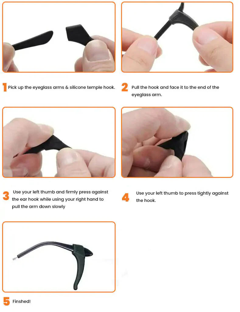 4 Pair Anti Slip Glasses Ear Hooks Tip Anti Spier
