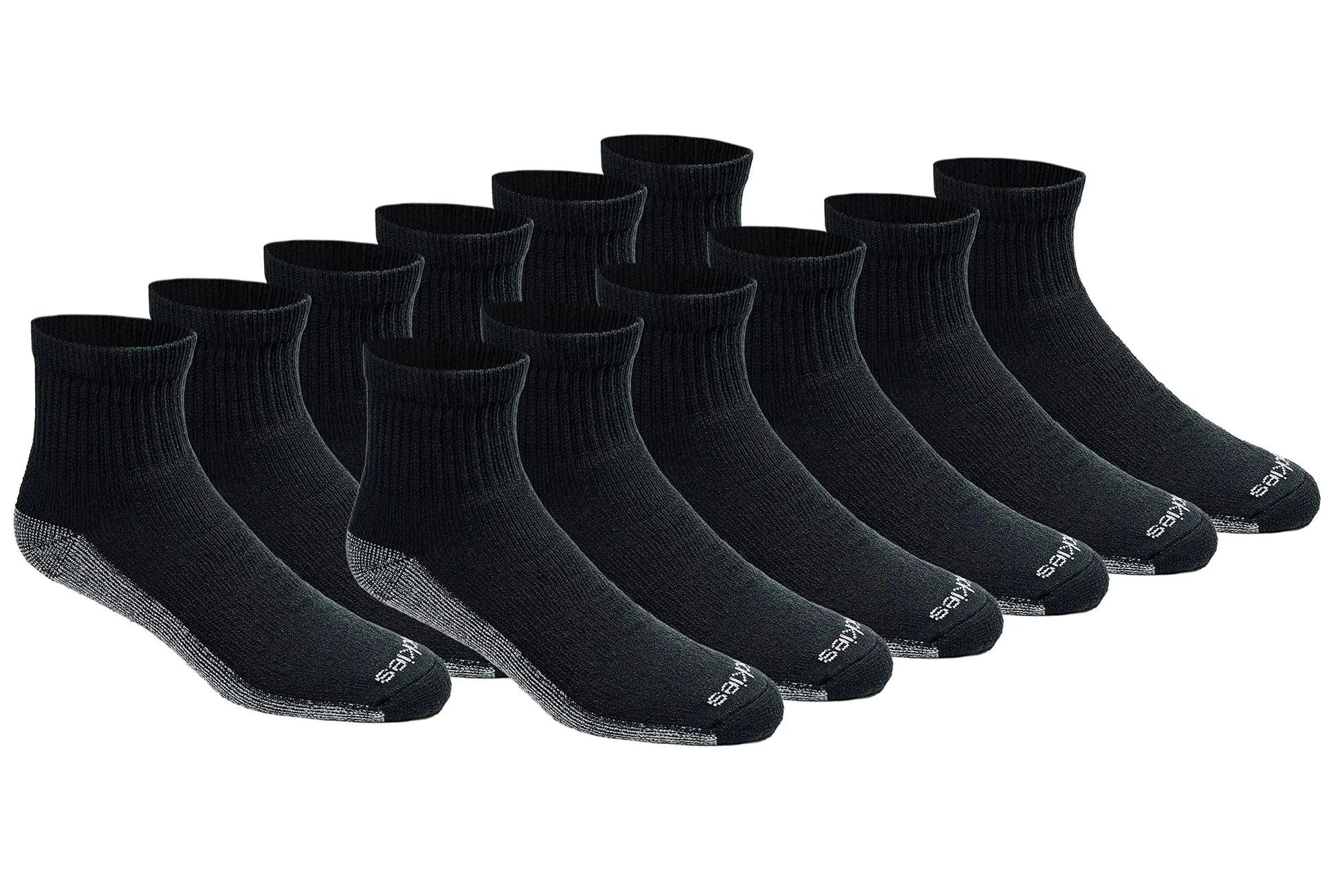 Dickies Men's Dri-tech Moisture Control Quarter Socks, Available in M-XXL (6, 12, 18 Pairs) Medium Black (12 Pairs) Anti Spier