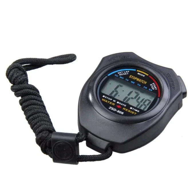 2PCS SET Digital Stopwatch Sports Counter Chronograph Date Timer Odometer Watch Anti Spier