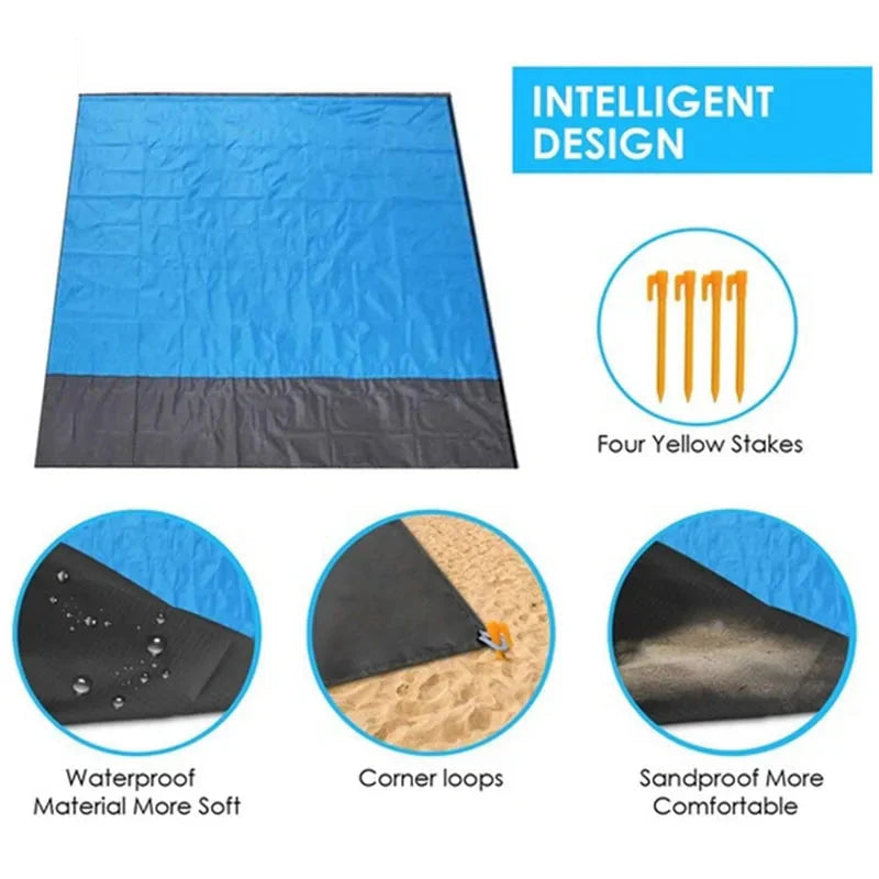 Waterproof Pocket Beach Blanket Anti Spier
