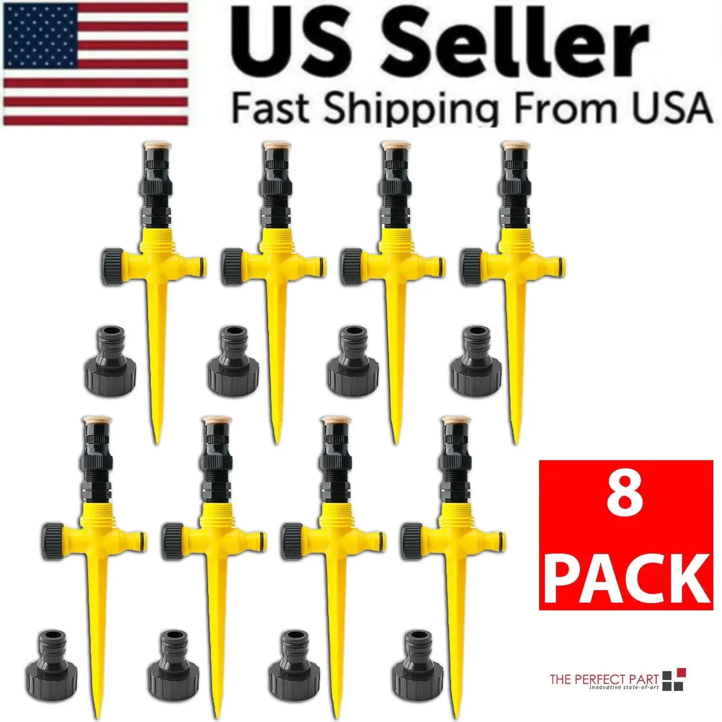 360° Rotation Auto Irrigation System Garden Lawn Sprinkler Patio Save Water USA Anti Spier