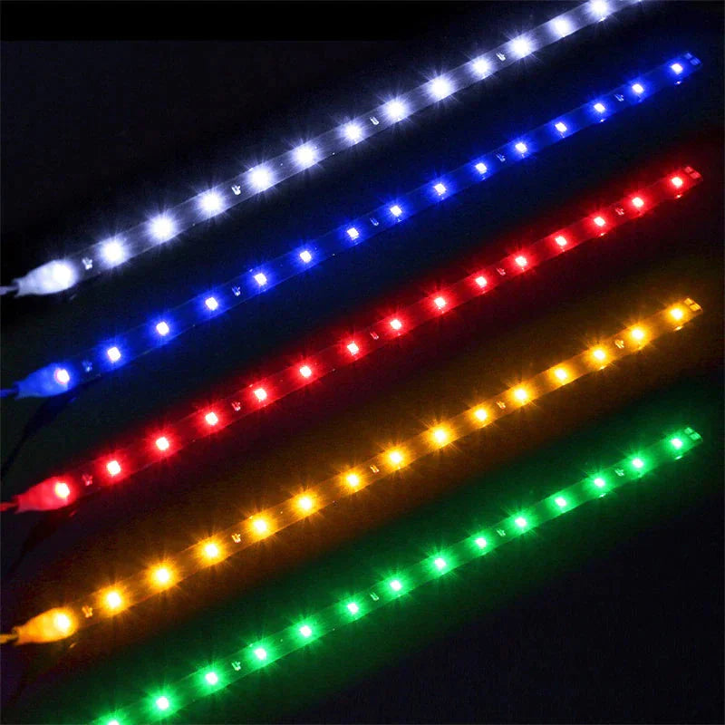 Lot Waterproof 12''/15 DC 12V Motor LED Strip Underbody Light For Car Motorcycle Anti Spier