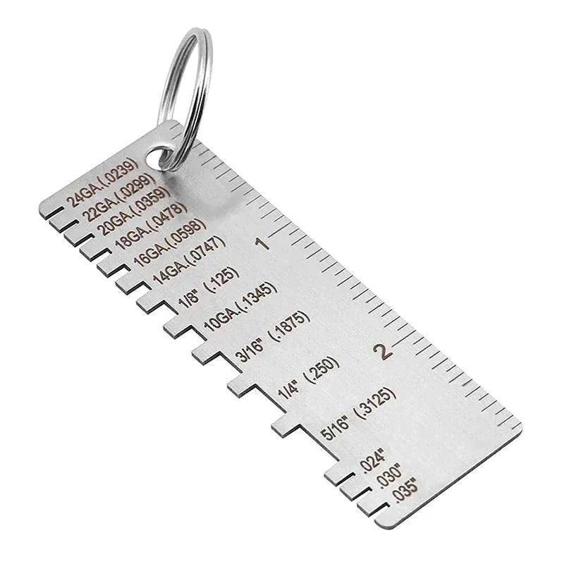 2PCS Thickness Gage Sheet Metal Gauge Measuring Tool Wire Gauge Stainless Steel Anti Spier