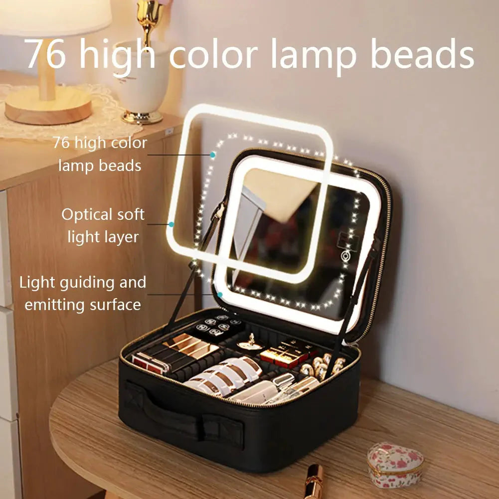 Smart LED Cosmetic Case with Mirror Anti Spier