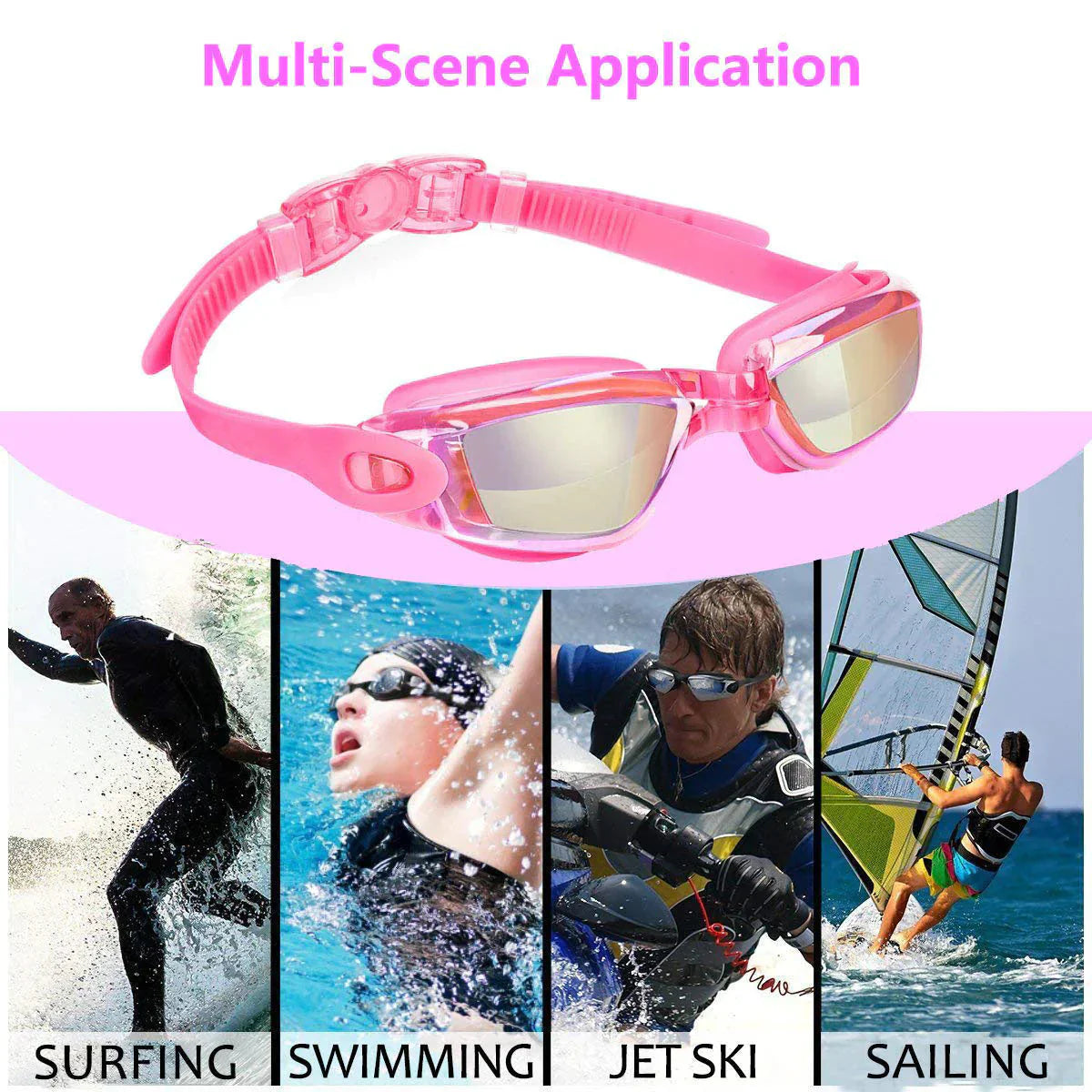 Clear Comfortable Swimming Goggles UV- Anti-Fog Swim Glasses Mirror Adult & Kids Anti Spier
