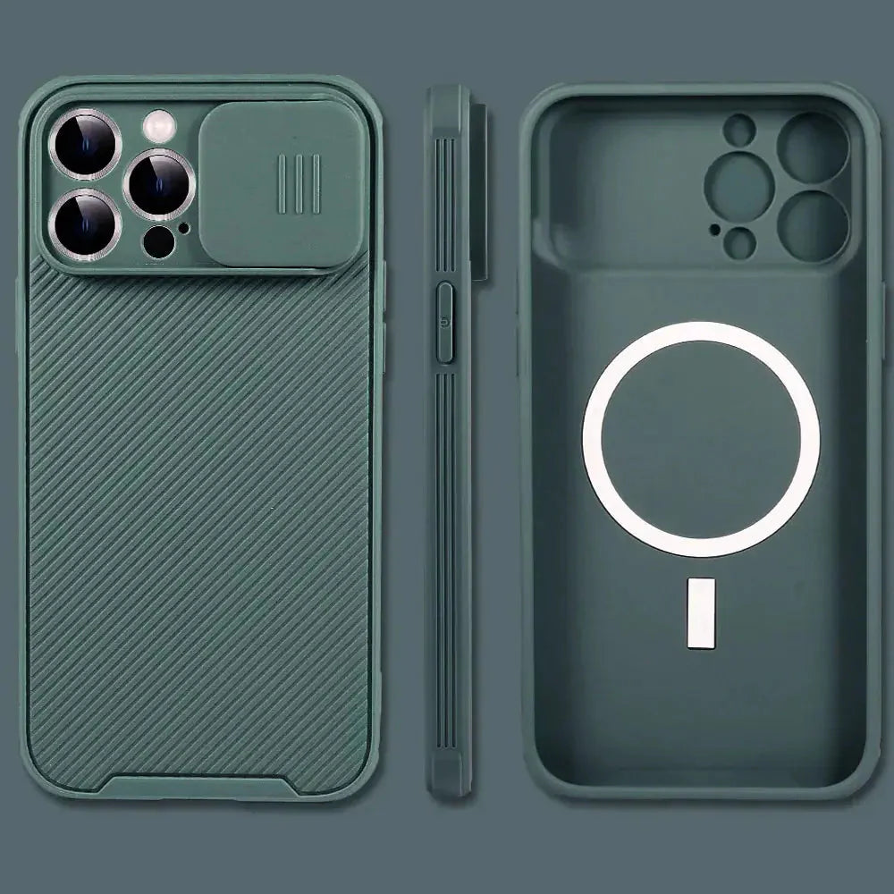 Slide Camera Lens Magsafe Charging Case Anti Spier