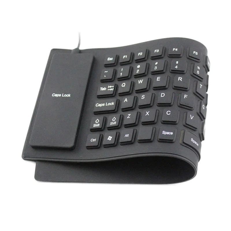 Waterproof Silicone Keyboard Foldable Flexible USB Dustproof DirtProof Full Size Anti Spier