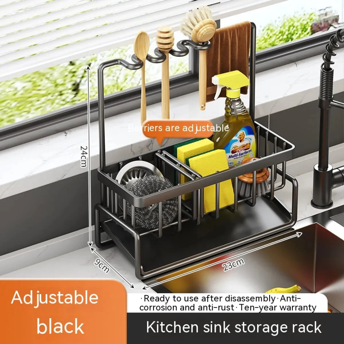 Multi-Functional Kitchen Sink Storage & Drainage Rack Anti Spier