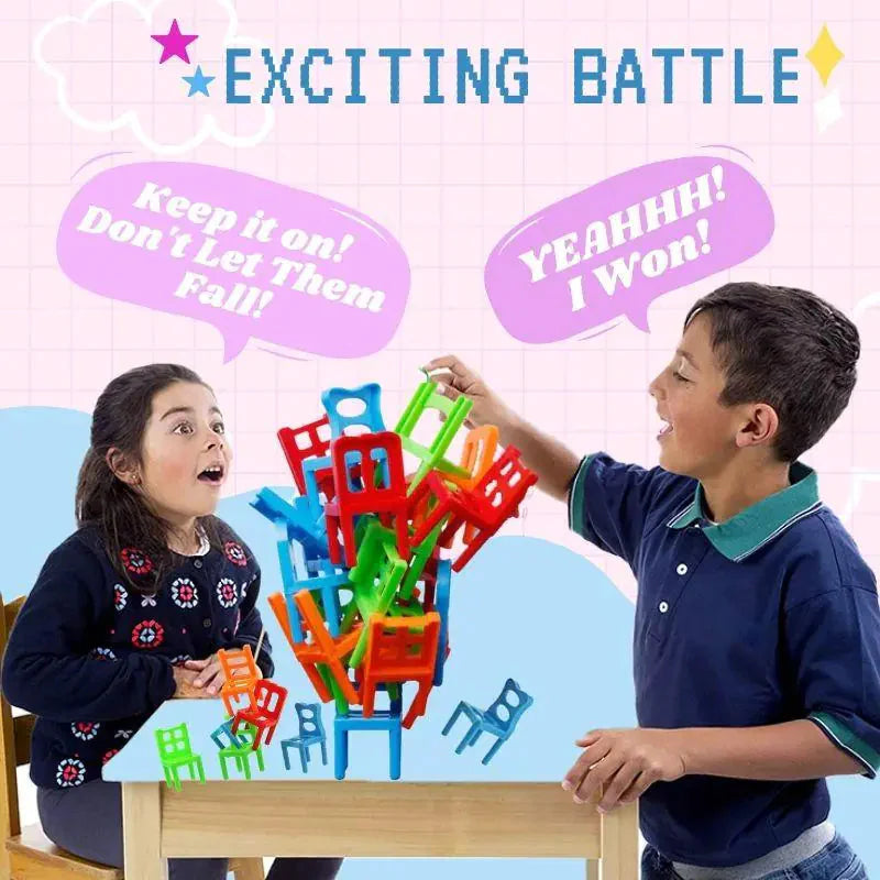 Chairs Stacking Puzzle Game (Set of 18) Anti Spier