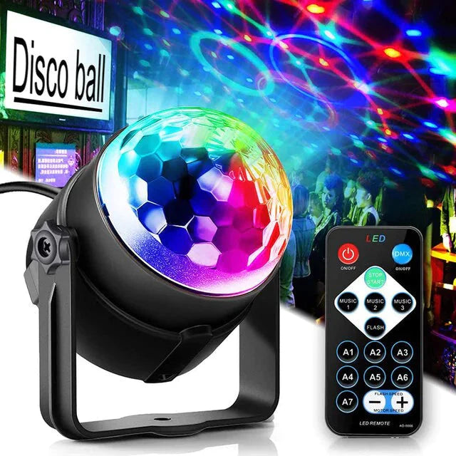 Disco Party Lights Strobe LED DJ Ball Sound Activated Bulb Dance Lamp Decoration Anti Spier