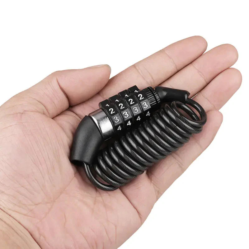 Universal Bicycle Helmet Lock with Steel Cable and Code Anti Spier