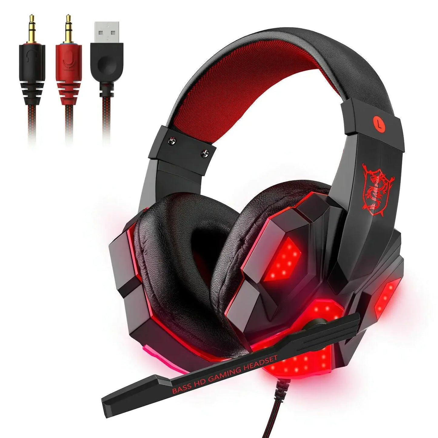 3.5mm Gaming Headset Mic LED Headphones Stereo Bass Surround For PC PS4 Xbox One Anti Spier